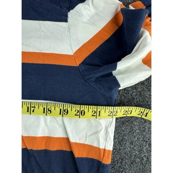 Polo Ralph Lauren Striped Hoodie Mens M Blue Orange White Pony - Picture 7 of 8
